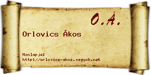 Orlovics Ákos névjegykártya