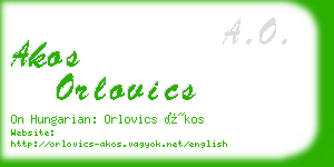 akos orlovics business card